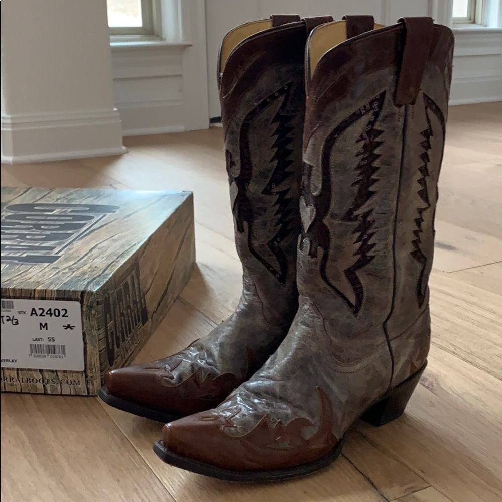 Corral Boots Black Snake Overlay